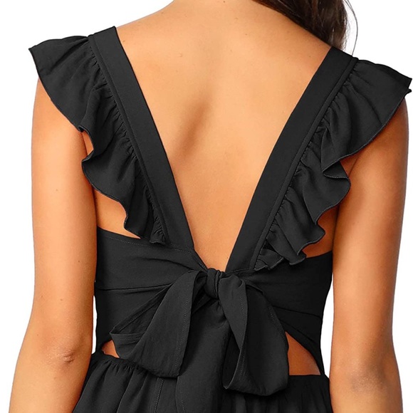 Amazon flutter-sleeved dress, bow back - Picture 3 of 8